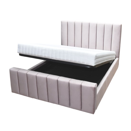 Pat tapitat BENE cu somiera rabatabila si spatiu de depozitare