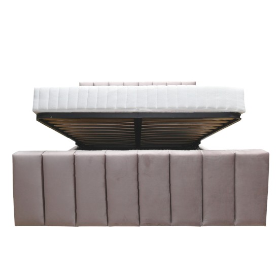 Pat tapitat BENE cu somiera rabatabila si spatiu de depozitare