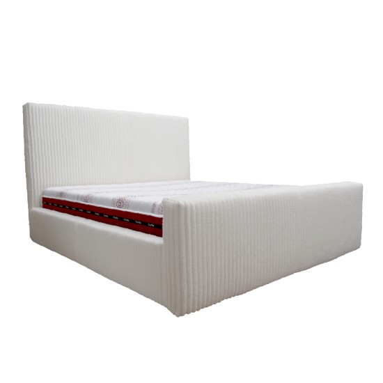 Pat tapitat AMOS NEW 5.0 cu somiera rabatabila si spatiu de depozitare