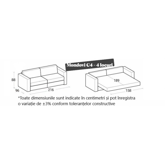 Canapea extensibila MONDOVI
