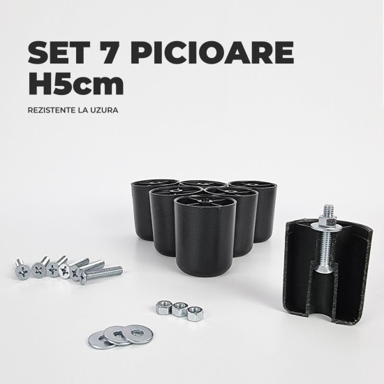 Set 7 Picioare Pentru Pat Cu Lada De Depozitare, H=5cm