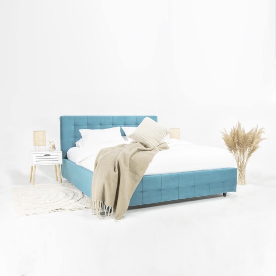 Pat tapitat ABRA NEW cu somiera rabatabila si spatiu de depozitare